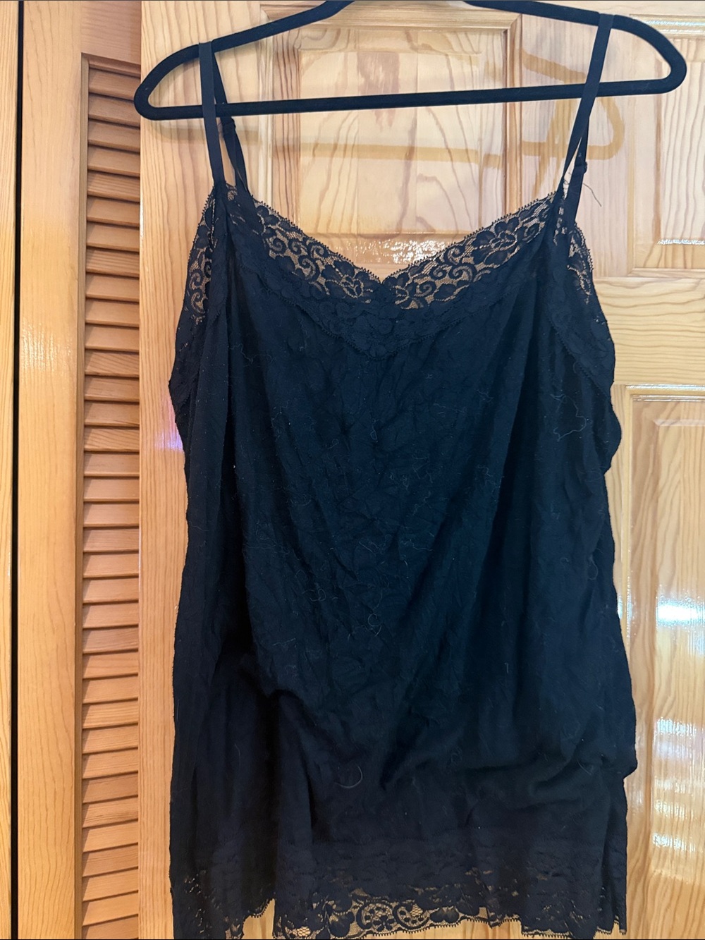 Piper & Blue Black Lace-Trim Camisole
